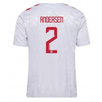 Camiseta Dinamarca Joachim Andersen #2 Visitante Equipación Eurocopa 2024 manga corta